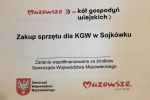 Zakup sprzętu dla KGW w Sojkówku